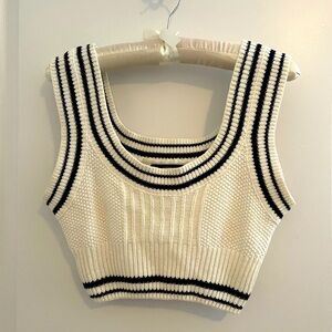 Cider Black and Cream Knit Tank Top
